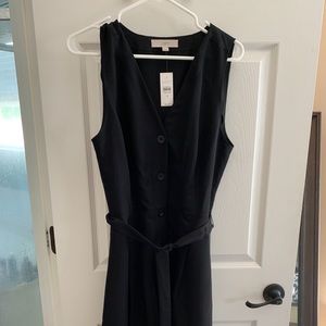 NWT Loft A-lie black button front dress size 10
